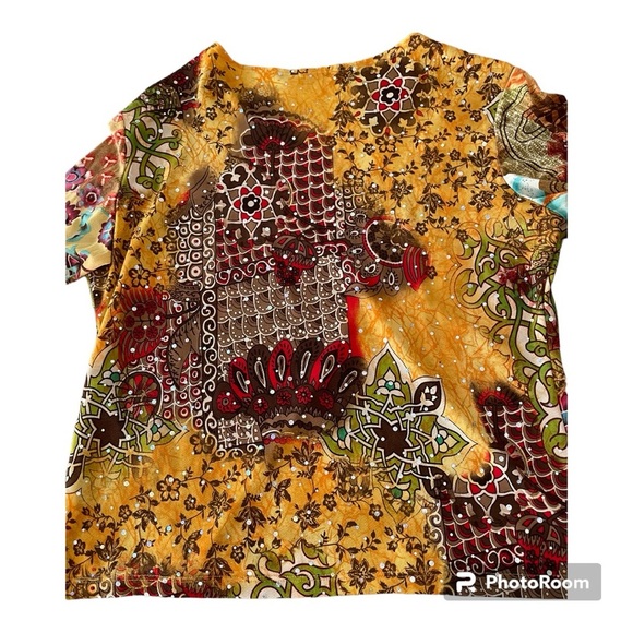 Caia XL tropical print 3/4 sleeve top EUC worn once - Picture 7 of 8